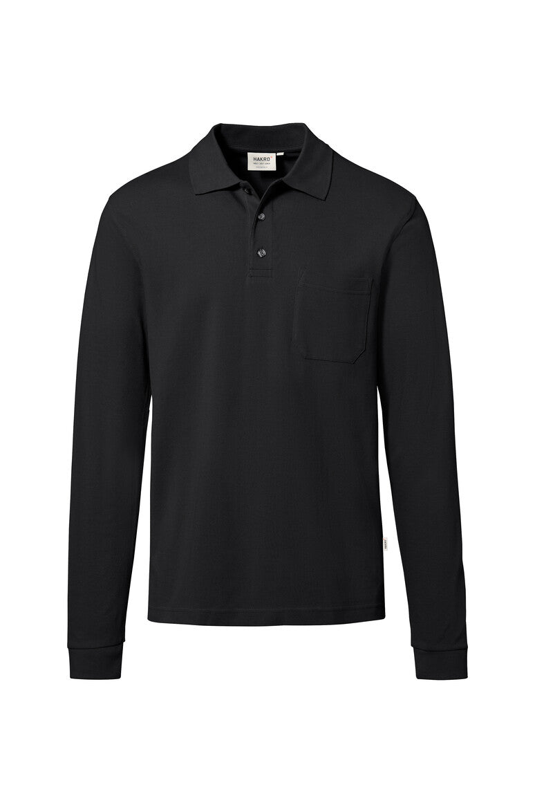 HAKRO Pocket-Longsleeve-Polo MIKRALINAR® ECO - Schwarz - 1