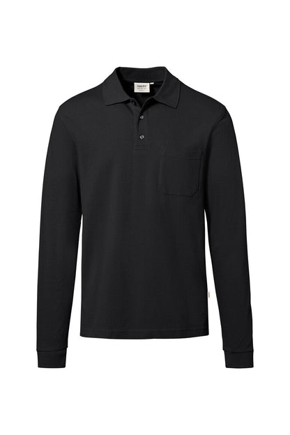 HAKRO Pocket-Longsleeve-Polo MIKRALINAR® ECO - Schwarz - 1