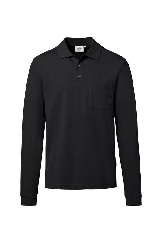 HAKRO Pocket-Longsleeve-Polo MIKRALINAR® ECO - Schwarz - 1