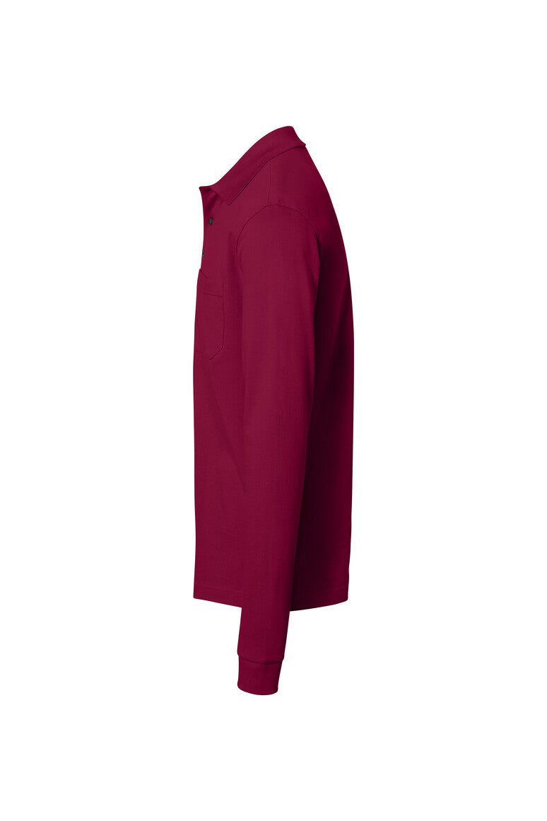 HAKRO Pocket-Longsleeve-Polo MIKRALINAR® ECO - Weinrot - 2