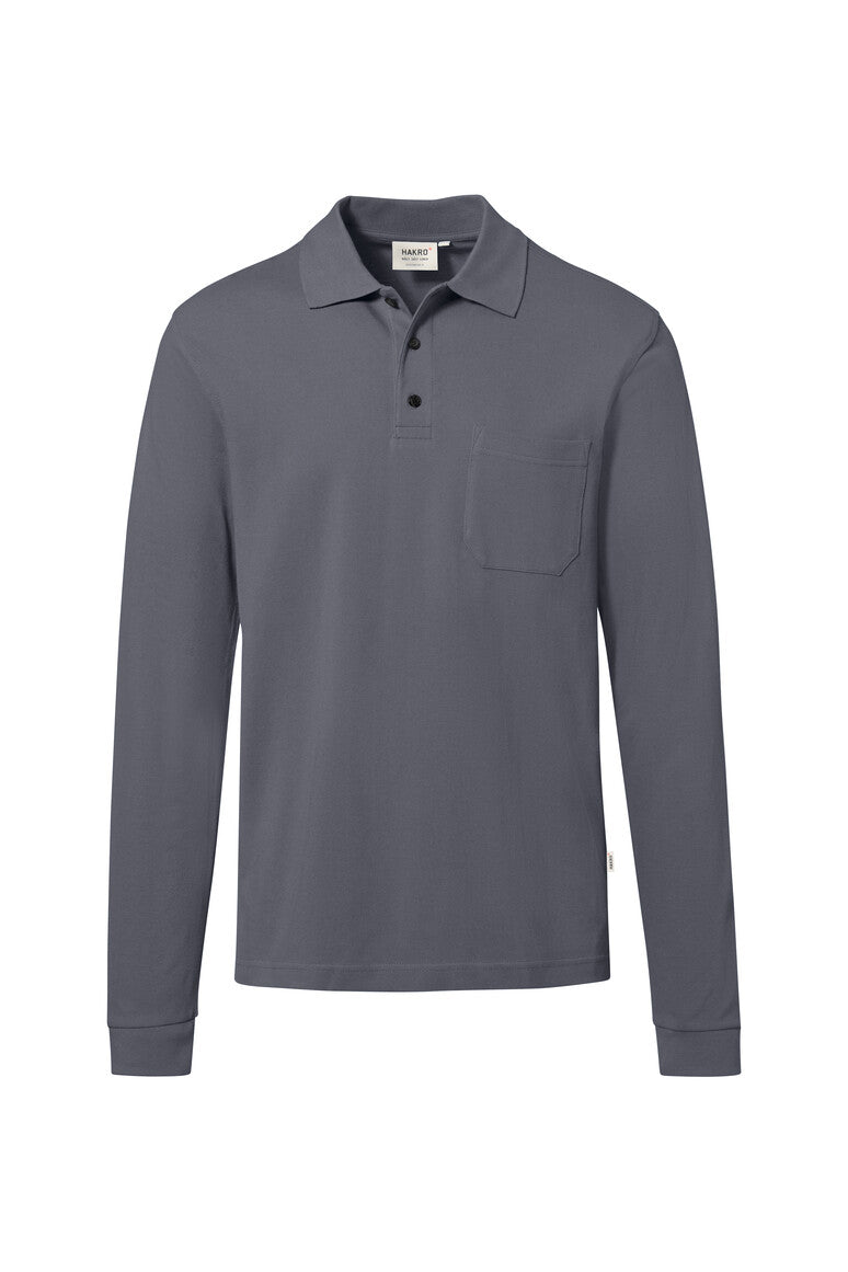 HAKRO Pocket-Longsleeve-Polo MIKRALINAR® ECO - Anthrazit - 1