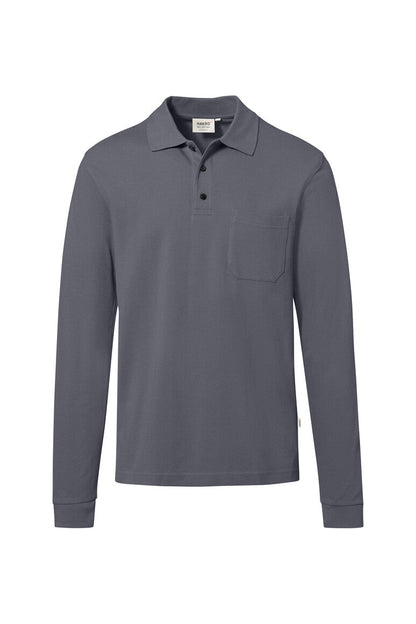 HAKRO Pocket-Longsleeve-Polo MIKRALINAR® ECO - Anthrazit - 1