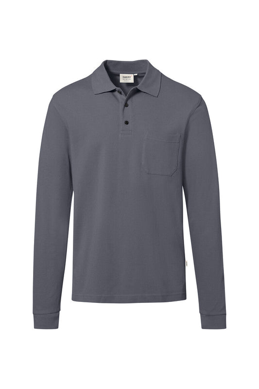 HAKRO Pocket-Longsleeve-Polo MIKRALINAR® ECO - Anthrazit - 1