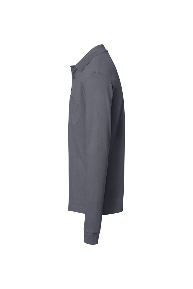 HAKRO Pocket-Longsleeve-Polo MIKRALINAR® ECO - Anthrazit - 2