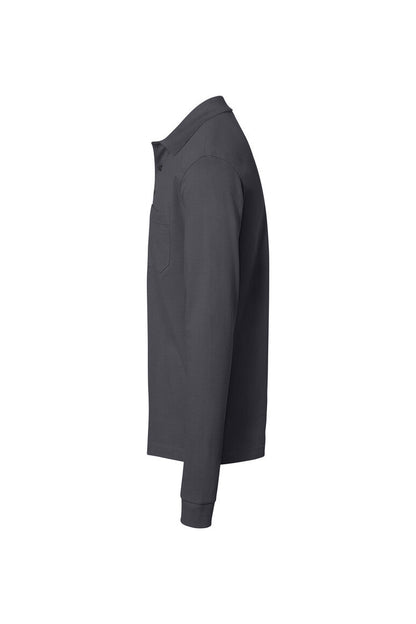 HAKRO Pocket-Longsleeve-Polo MIKRALINAR® ECO - Karbongrau - 2
