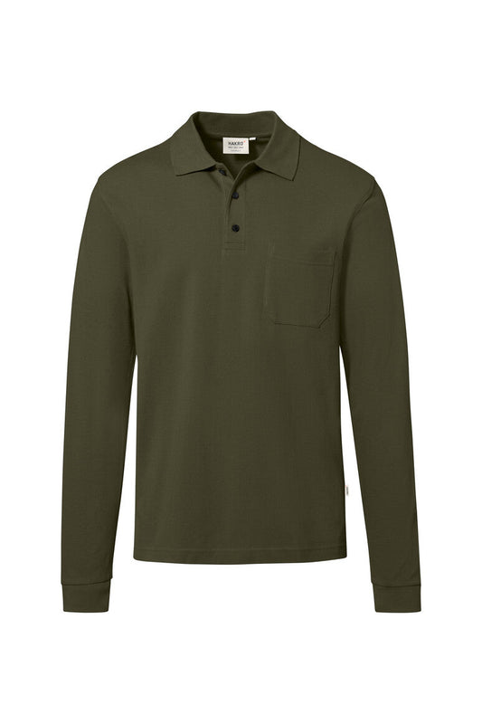 HAKRO Pocket-Longsleeve-Polo MIKRALINAR® ECO - Olive - 1