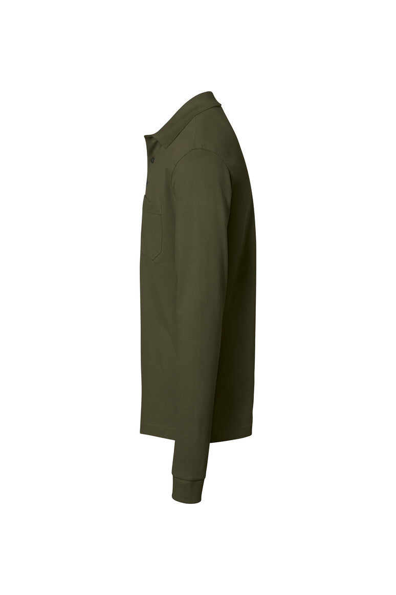 HAKRO Pocket-Longsleeve-Polo MIKRALINAR® ECO - Olive - 2