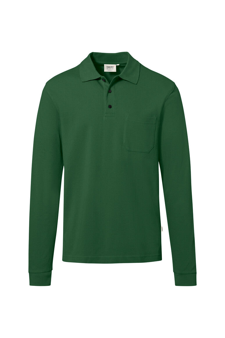 HAKRO Pocket-Longsleeve-Polo MIKRALINAR® ECO - Tanne - 1