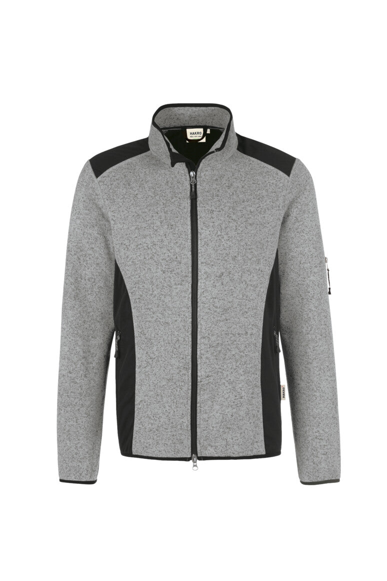 HAKRO Strickfleecejacke - Grau meliert - 1