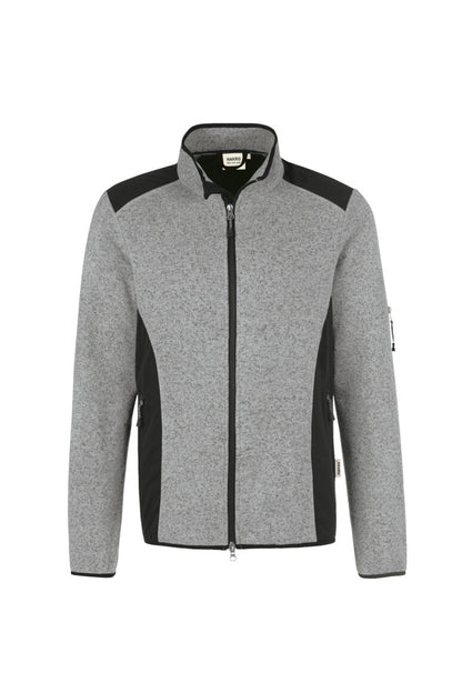 HAKRO Strickfleecejacke - Grau meliert - 1