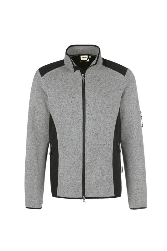 HAKRO Strickfleecejacke - Grau meliert - 1