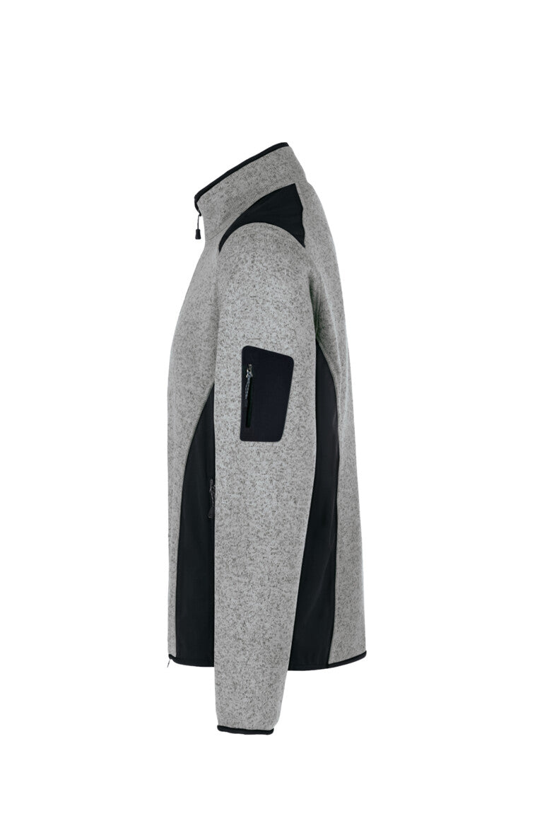 HAKRO Strickfleecejacke - Grau meliert - 2