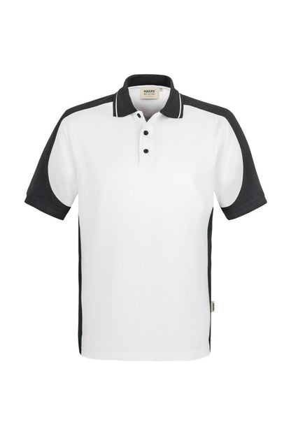 HAKRO Poloshirt Contrast MIKRALINAR® - Weiß/anthrazit - 1