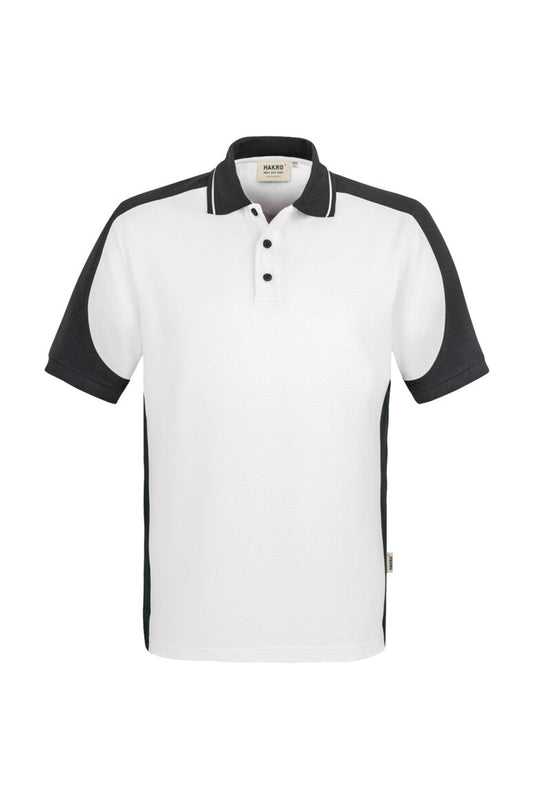 HAKRO Poloshirt Contrast MIKRALINAR® - Weiß/anthrazit - 1