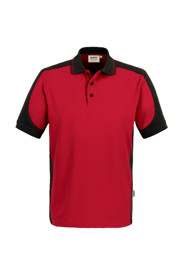 HAKRO Poloshirt Contrast MIKRALINAR® - Rot/anthrazit - 1