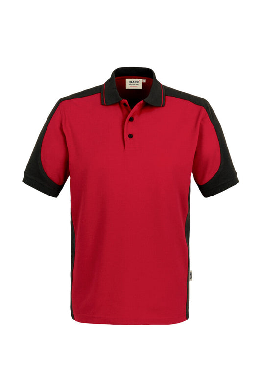 HAKRO Poloshirt Contrast MIKRALINAR® - Rot/anthrazit - 1