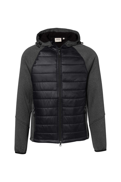 HAKRO Kapuzen-Hybridjacke Contrast - Schwarz - 1