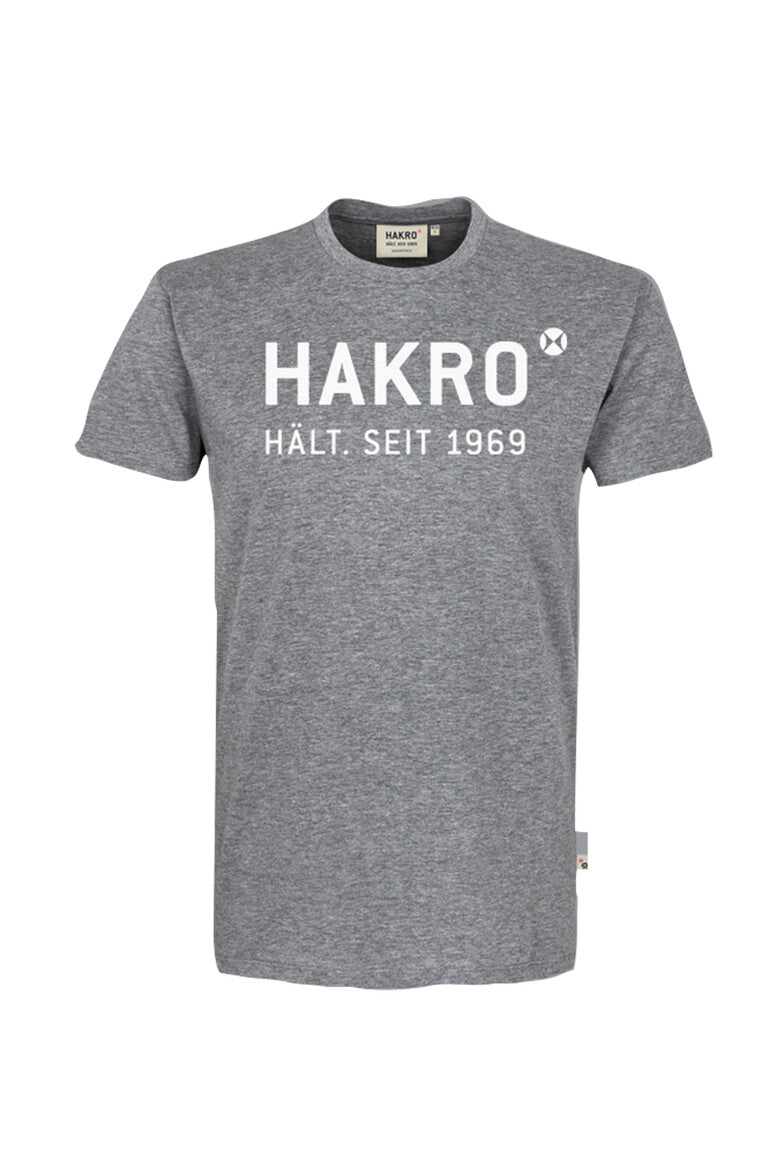 HAKRO T-Shirt Logo - Grau meliert - 1