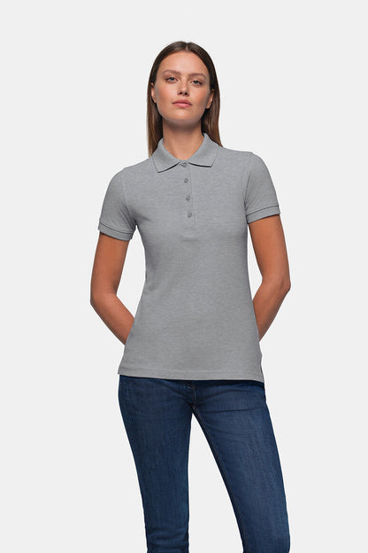HAKRO Damen Poloshirt Classic - Grau meliert - 5