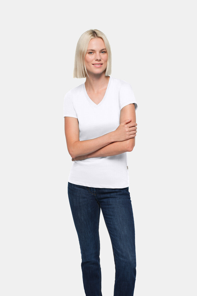 HAKRO Damen V-Shirt Classic - Weiß - 5