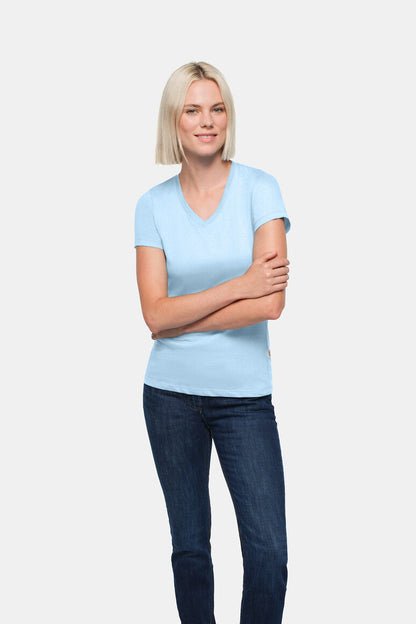 HAKRO Damen V-Shirt Classic - Eisblau - 5