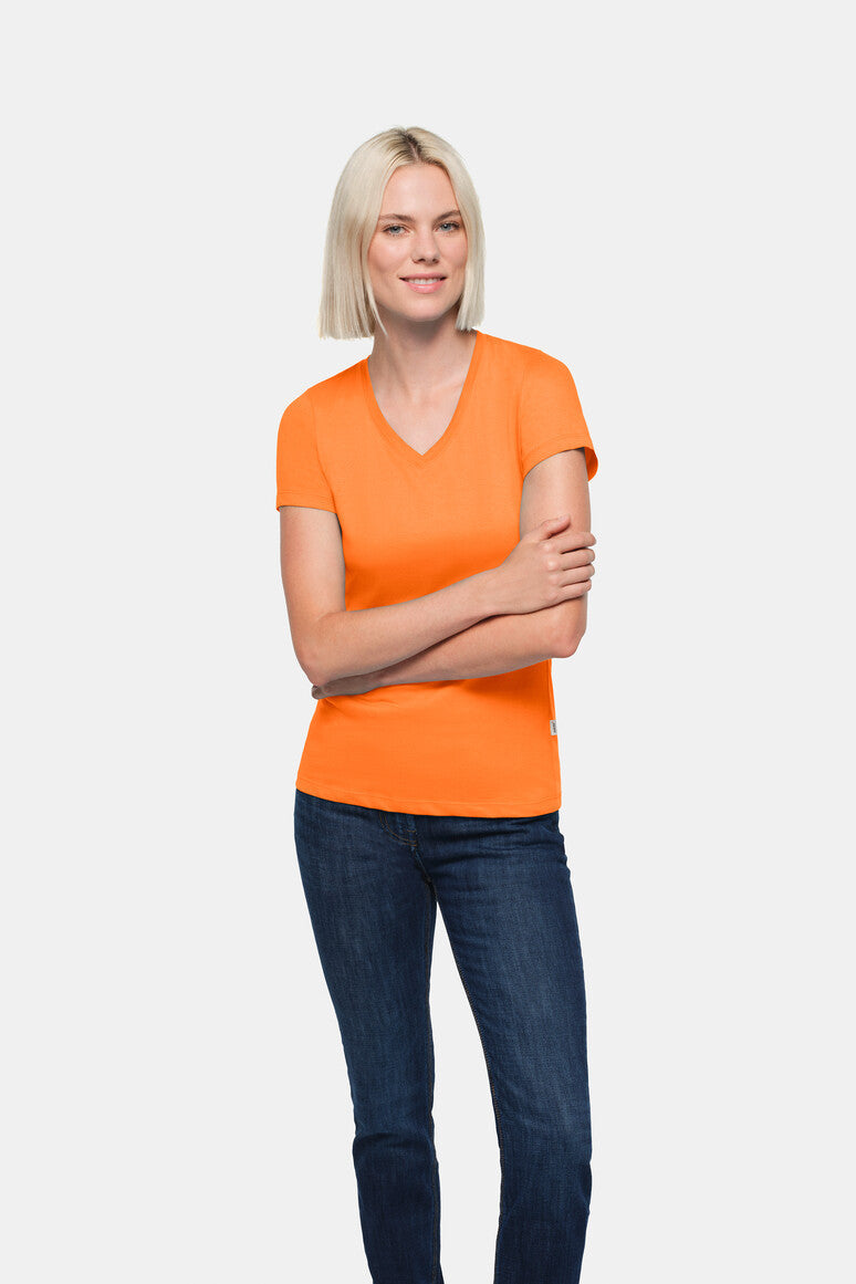 HAKRO Damen V-Shirt Classic - Orange - 5