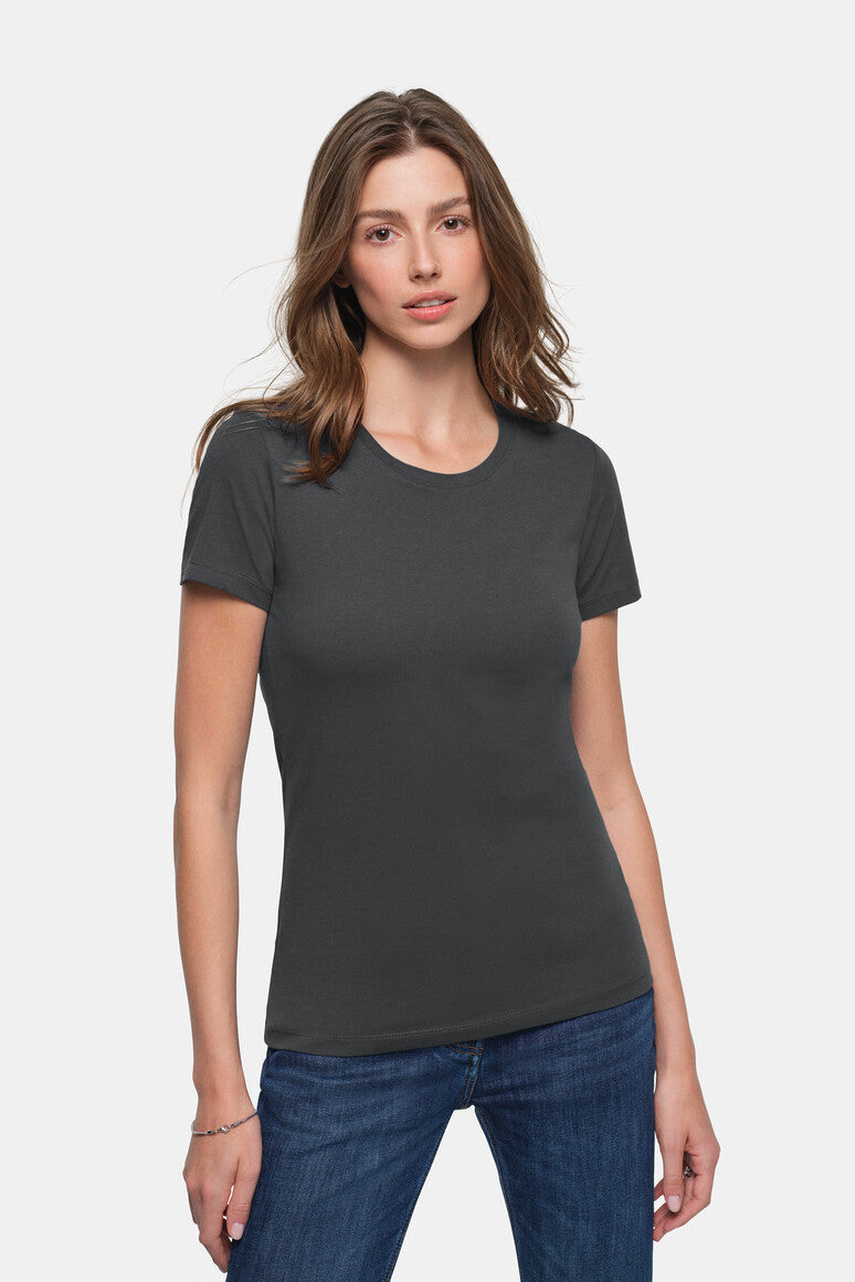 HAKRO Damen T-Shirt Classic - Karbongrau - 5