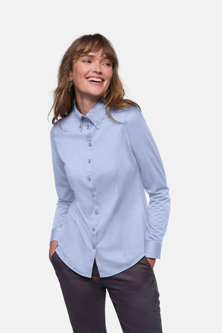 HAKRO Bluse Natural Stretch - Ozeanblau - 5