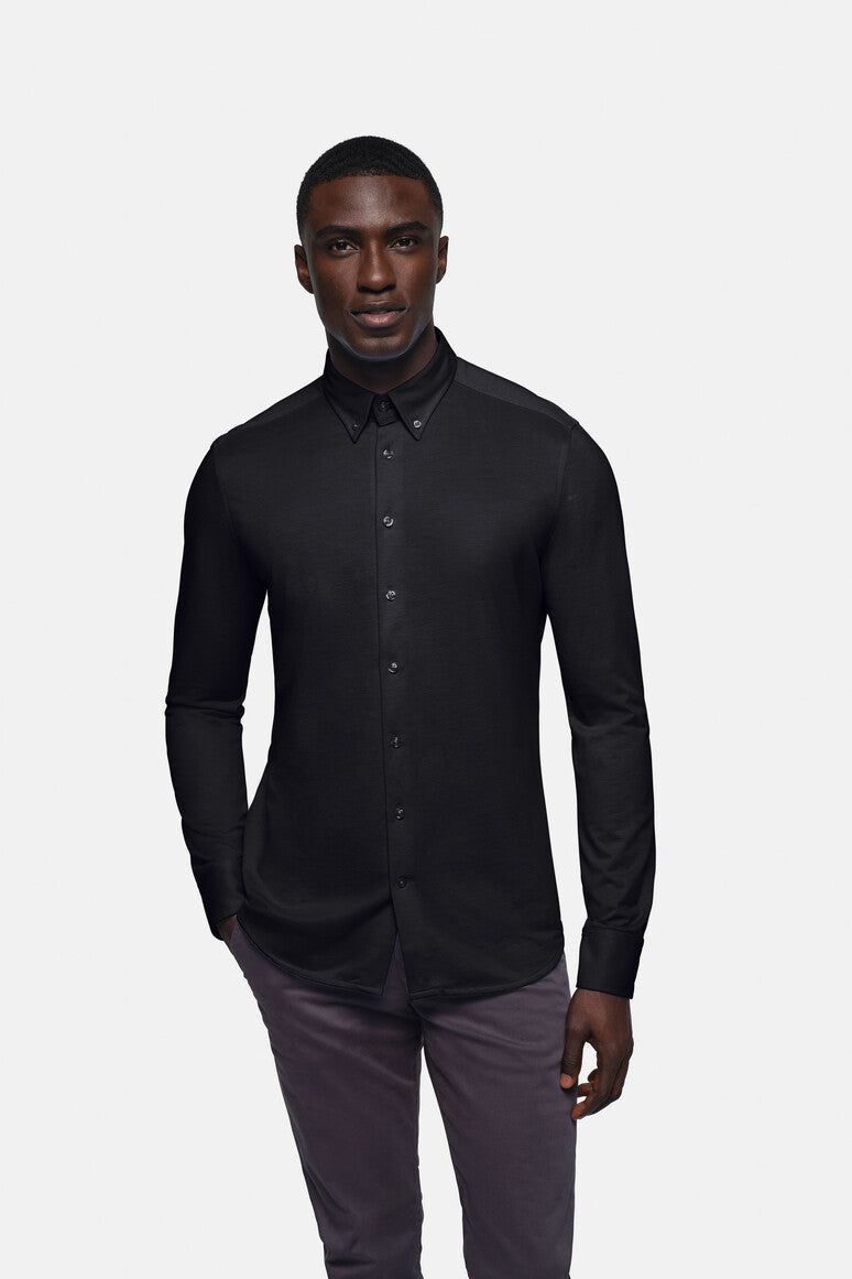 HAKRO Hemd Natural Stretch Regular - Schwarz - 5