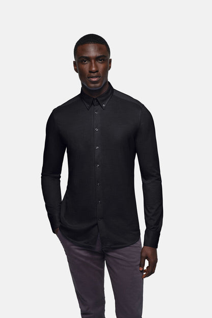 HAKRO Hemd Natural Stretch Regular - Schwarz - 5
