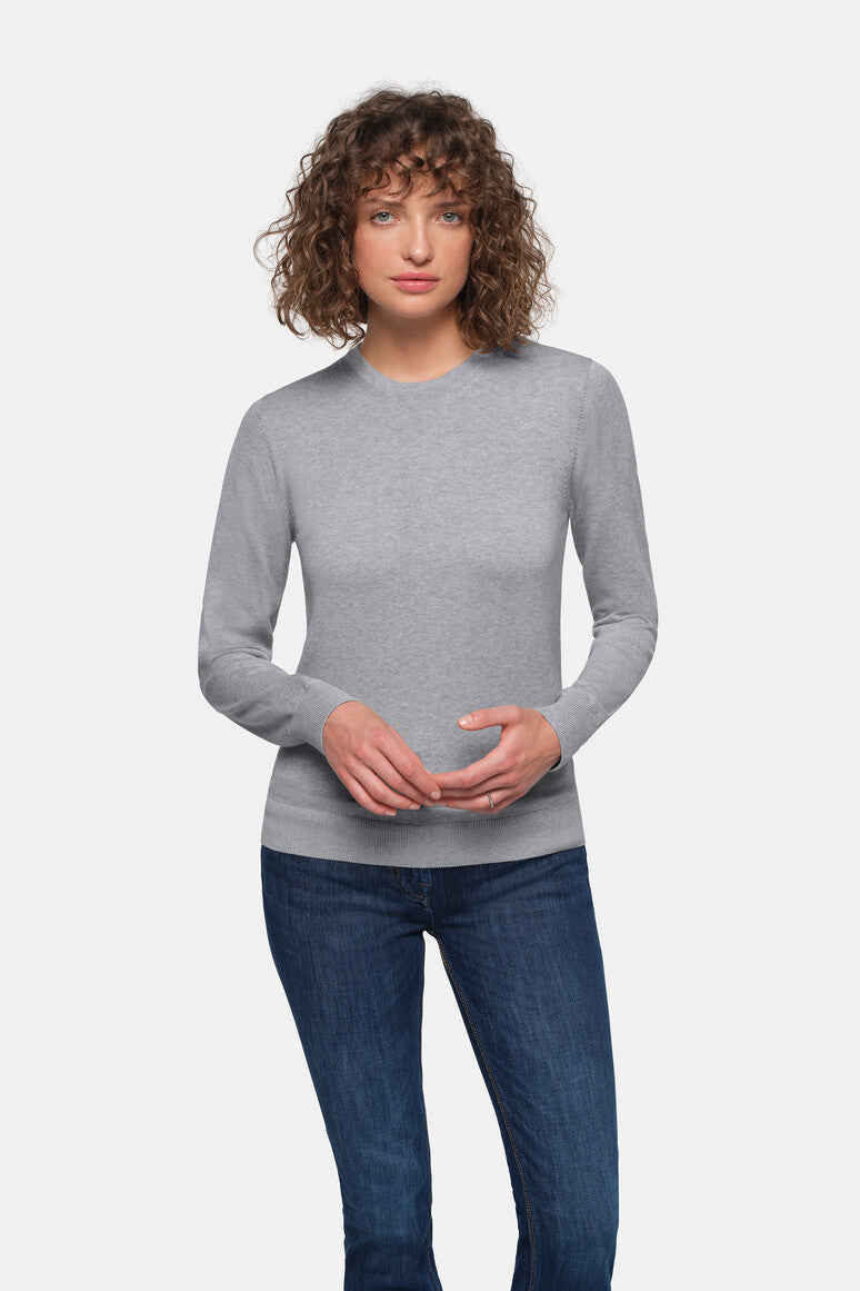HAKRO Damen Pullover Premium-Baumwolle - Grau meliert - 5