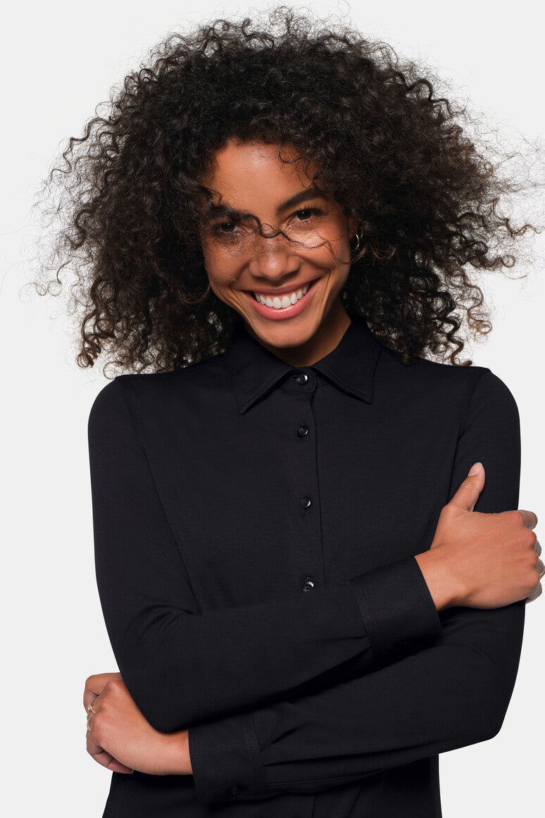 HAKRO COTTON TEC® Bluse - Schwarz - 5