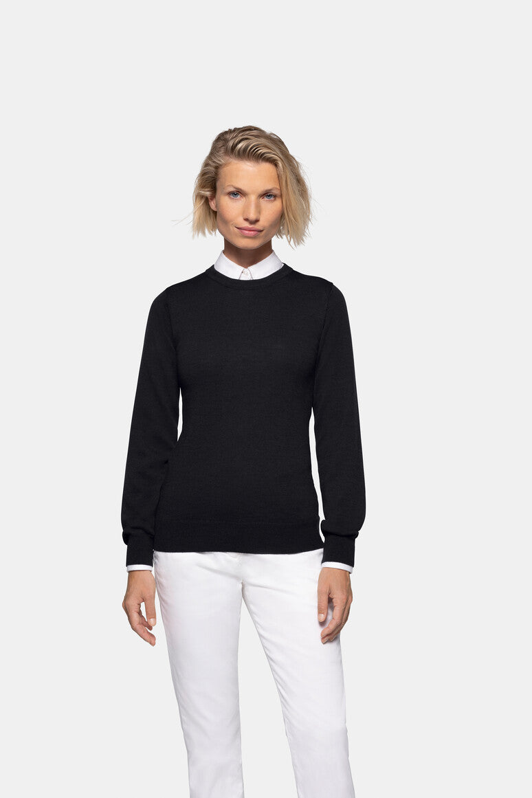 HAKRO Damen Pullover Merino-Wolle - Schwarz - 5