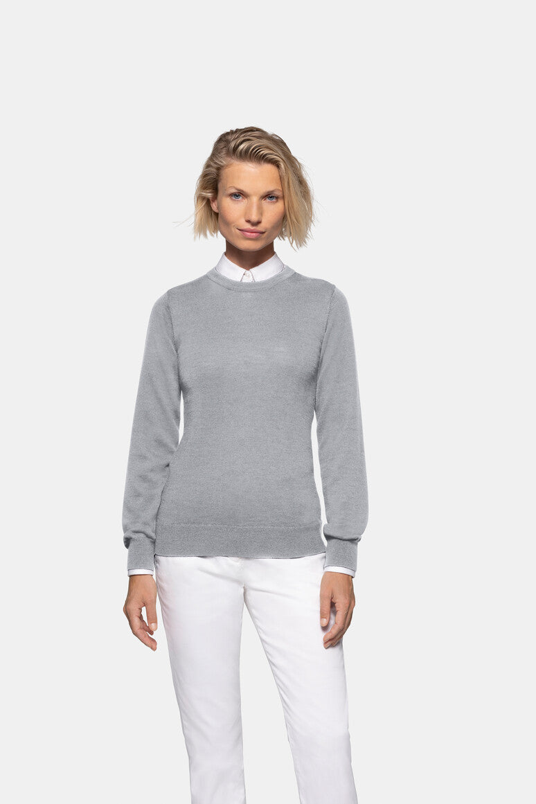 HAKRO Damen Pullover Merino-Wolle - Grau meliert - 5