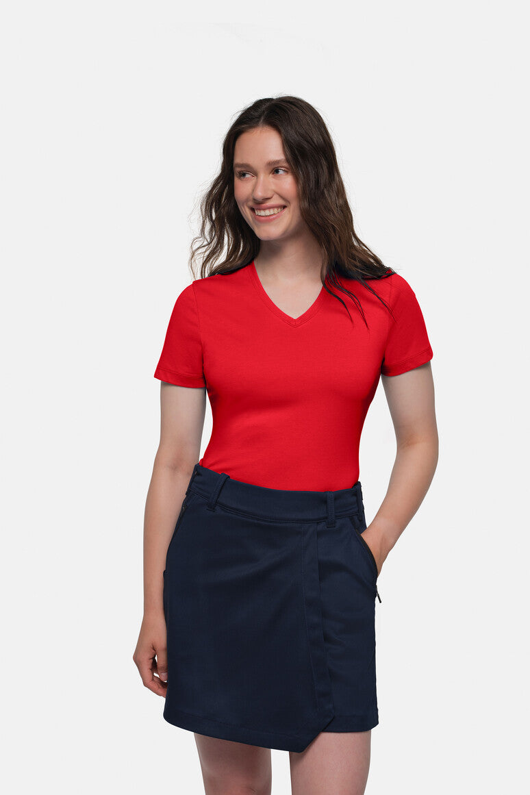 HAKRO COTTON TEC® Damen V-Shirt - Rot - 5