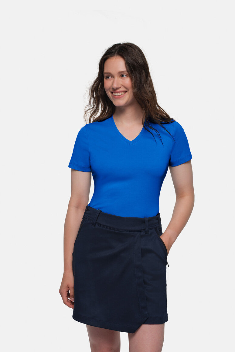 HAKRO COTTON TEC® Damen V-Shirt - Royalblau - 5