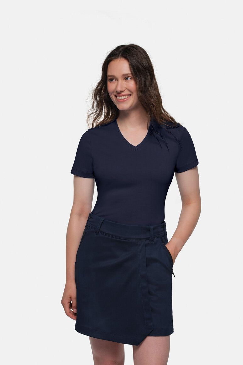 HAKRO COTTON TEC® Damen V-Shirt - Tinte - 5