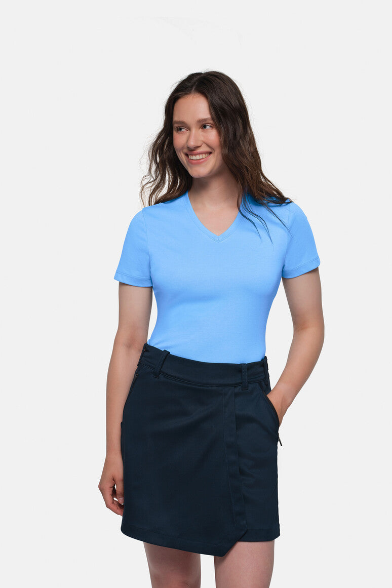 HAKRO COTTON TEC® Damen V-Shirt - Malibublau - 5