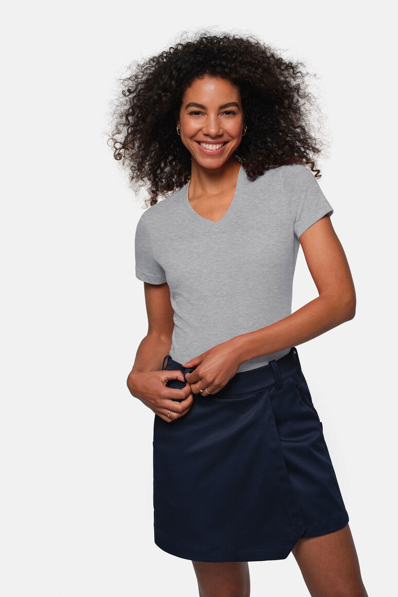 HAKRO Damen V-Shirt MIKRALINAR® - Grau meliert - 5