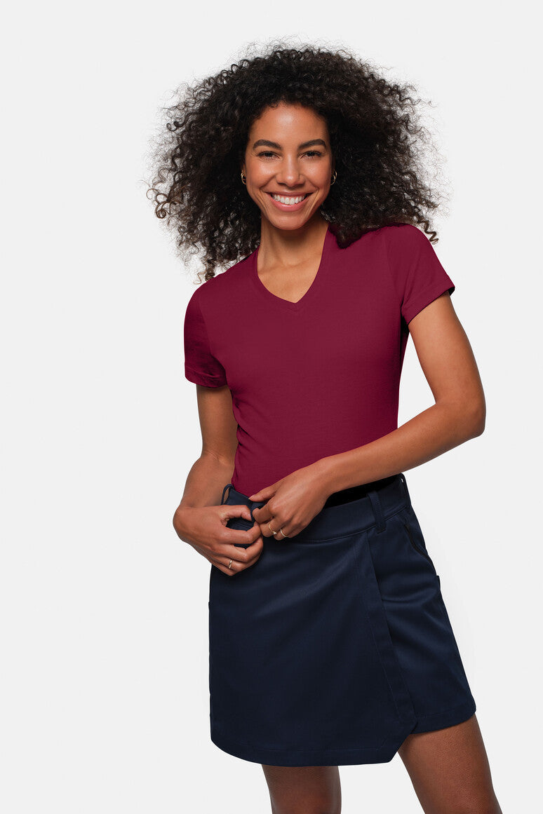 HAKRO Damen V-Shirt MIKRALINAR® - Weinrot - 5