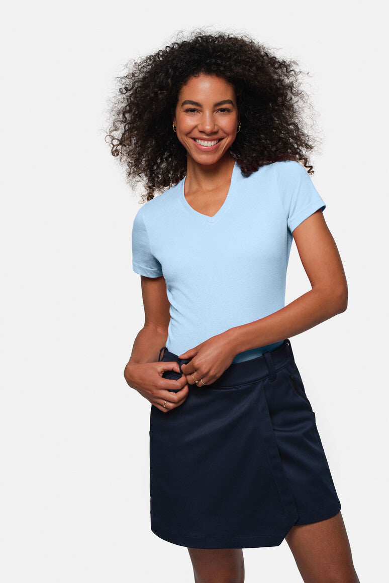 HAKRO Damen V-Shirt MIKRALINAR® - Eisblau - 5