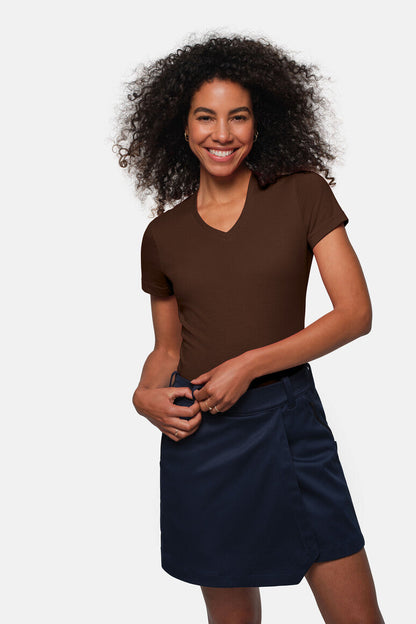 HAKRO Damen V-Shirt MIKRALINAR® - Schokolade - 5