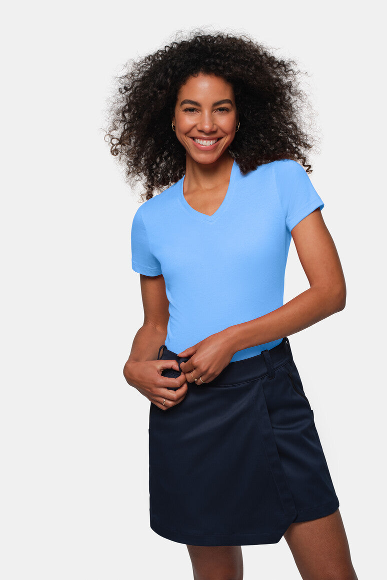 HAKRO Damen V-Shirt MIKRALINAR® - Malibublau - 5