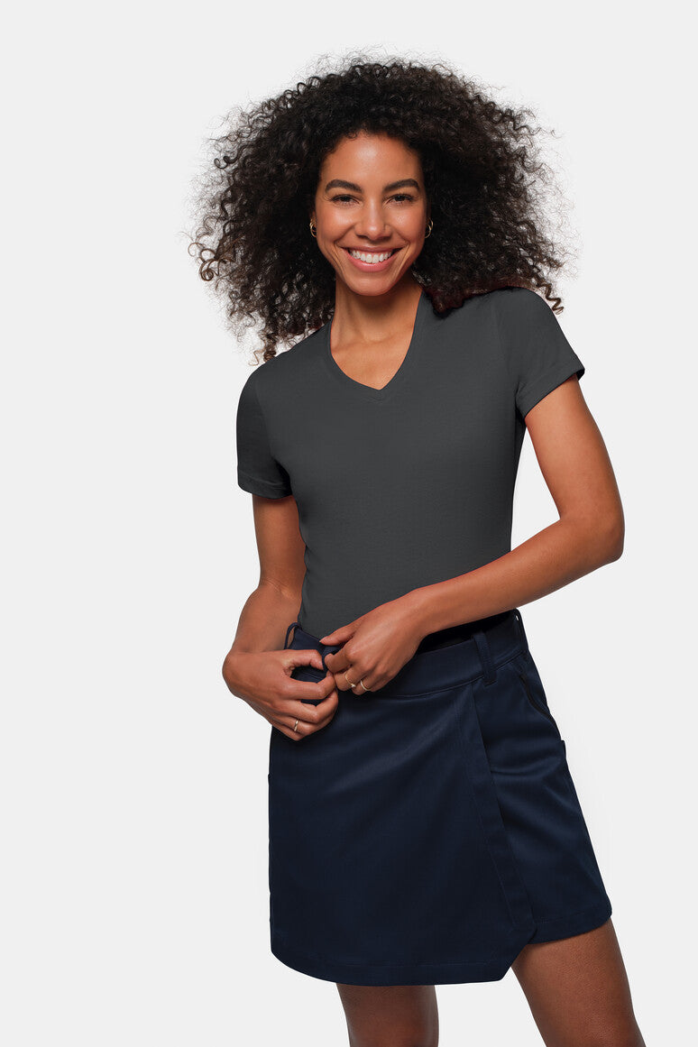 HAKRO Damen V-Shirt MIKRALINAR® - Karbongrau - 5