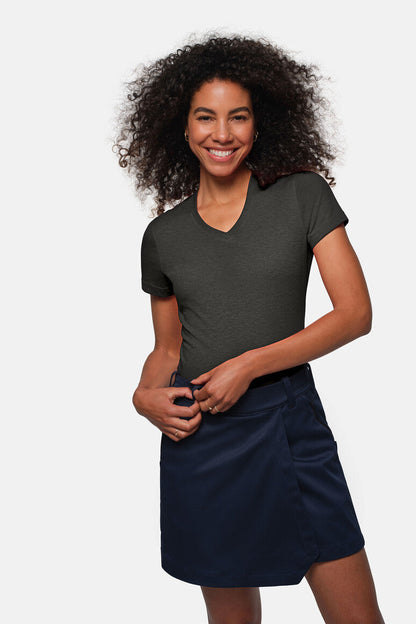 HAKRO Damen V-Shirt MIKRALINAR® - Anthrazit meliert - 5