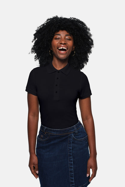 HAKRO Damen Poloshirt Pima-Baumwolle - Schwarz - 5