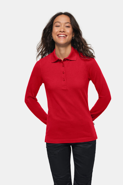 HAKRO Damen Longsleeve-Poloshirt MIKRALINAR® - Rot - 5