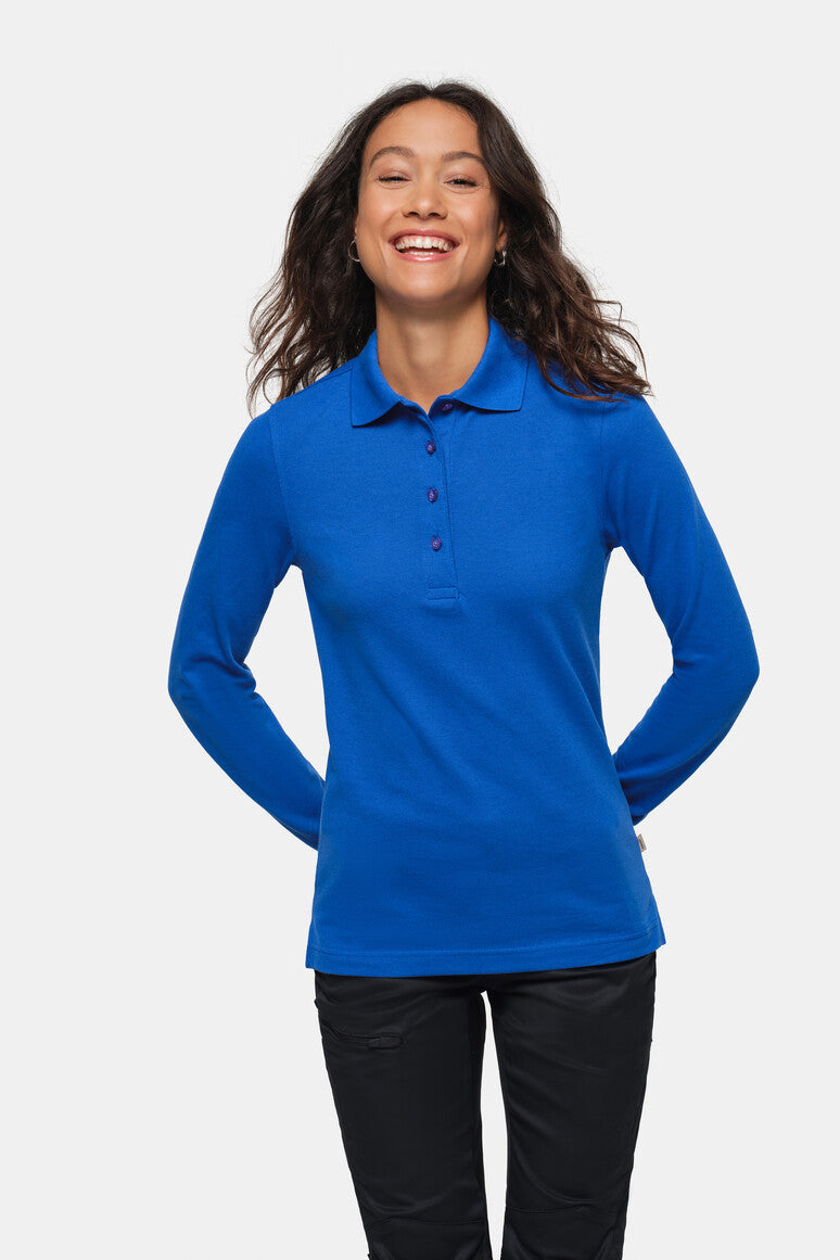 HAKRO Damen Longsleeve-Poloshirt MIKRALINAR® - Royalblau - 5