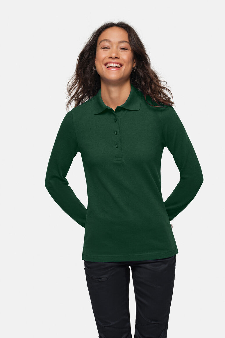 HAKRO Damen Longsleeve-Poloshirt MIKRALINAR® - Tanne - 5