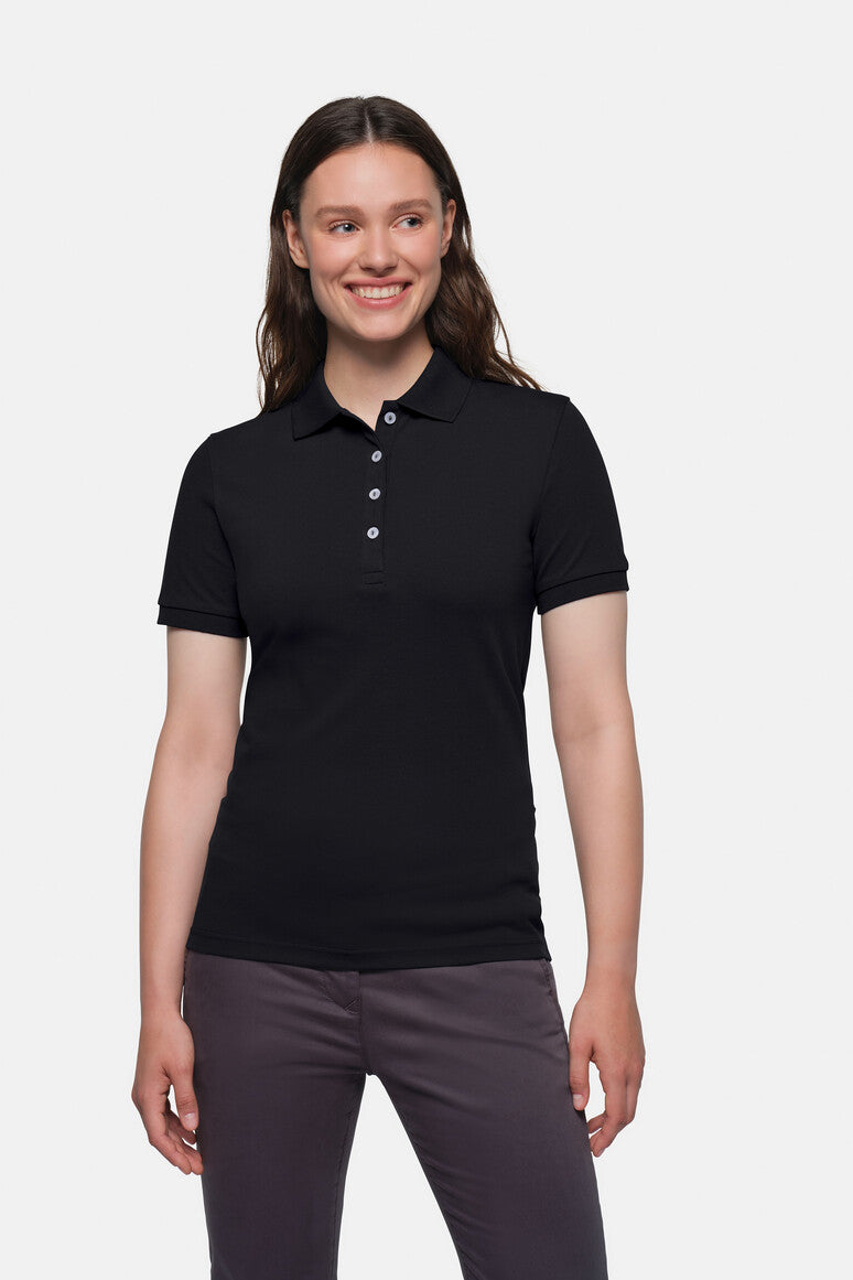 HAKRO Damen Poloshirt Stretch - Schwarz - 5